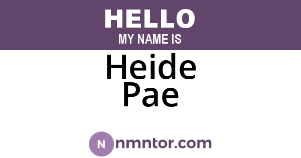 Heide Pae