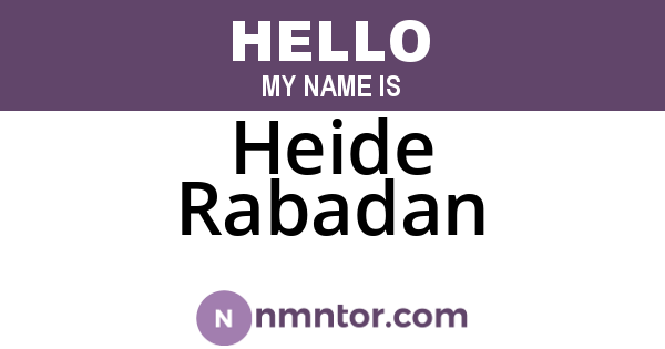 Heide Rabadan