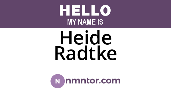 Heide Radtke