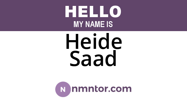 Heide Saad