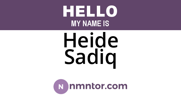 Heide Sadiq