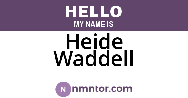 Heide Waddell