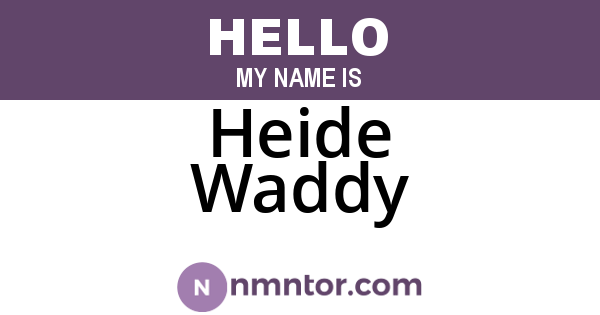 Heide Waddy