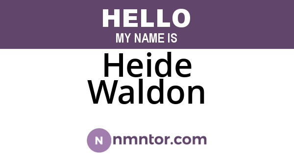 Heide Waldon