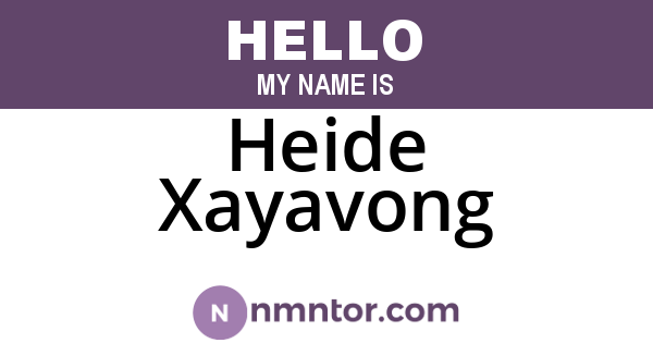 Heide Xayavong