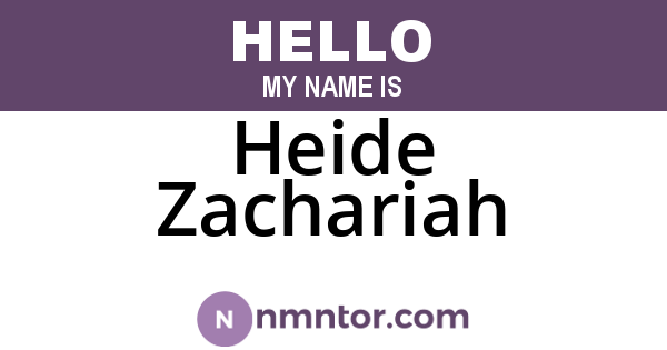 Heide Zachariah