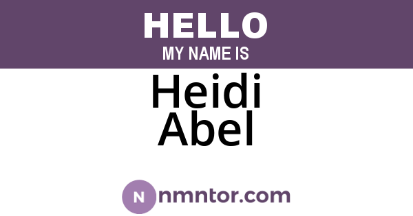 Heidi Abel