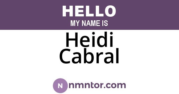 Heidi Cabral