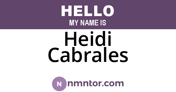 Heidi Cabrales