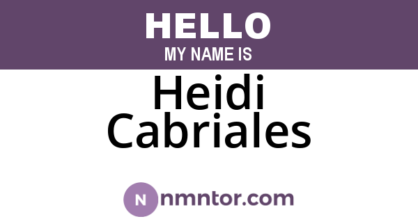 Heidi Cabriales