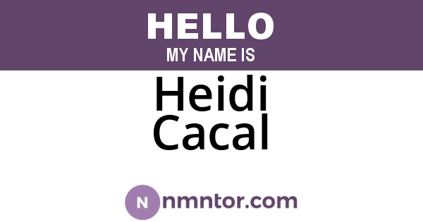 Heidi Cacal