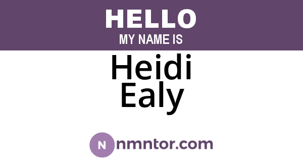 Heidi Ealy