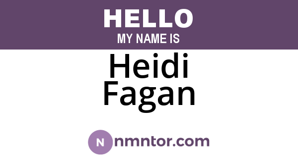 Heidi Fagan