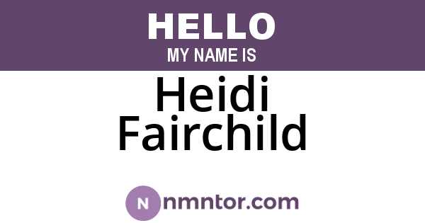 Heidi Fairchild