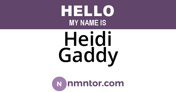 Heidi Gaddy