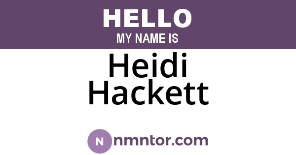 Heidi Hackett