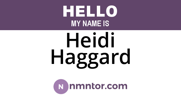 Heidi Haggard