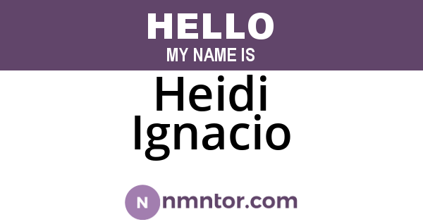 Heidi Ignacio