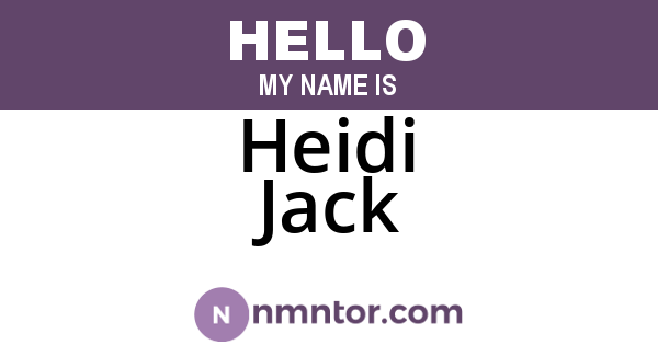 Heidi Jack