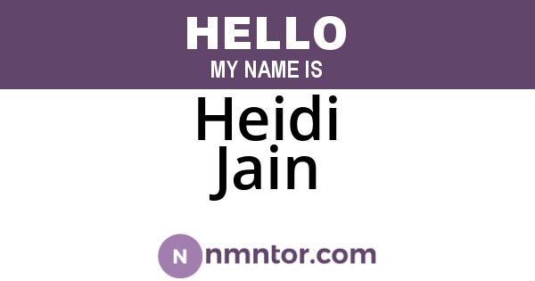 Heidi Jain