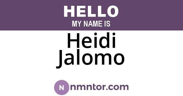 Heidi Jalomo
