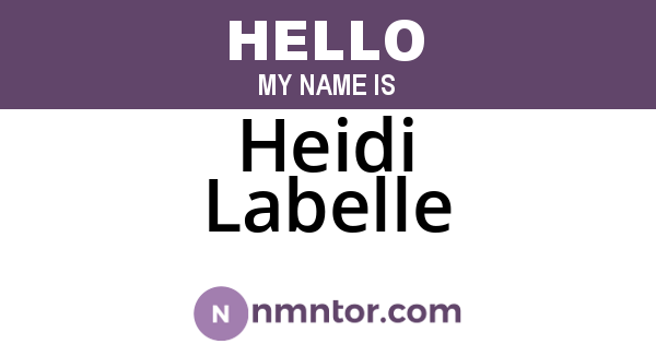 Heidi Labelle