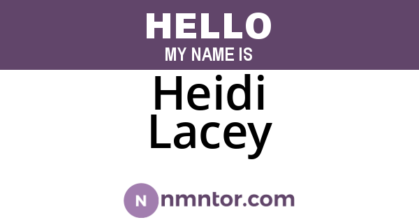 Heidi Lacey