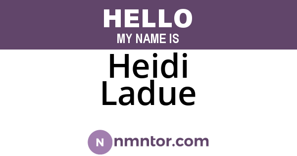 Heidi Ladue
