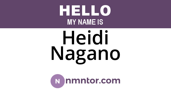 Heidi Nagano