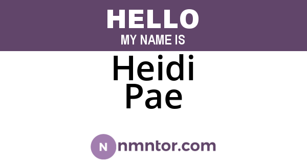 Heidi Pae