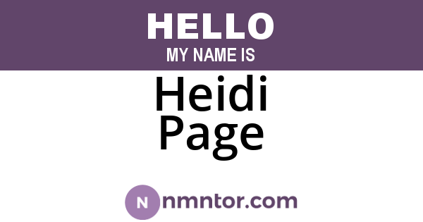 Heidi Page
