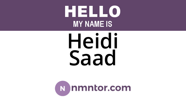 Heidi Saad