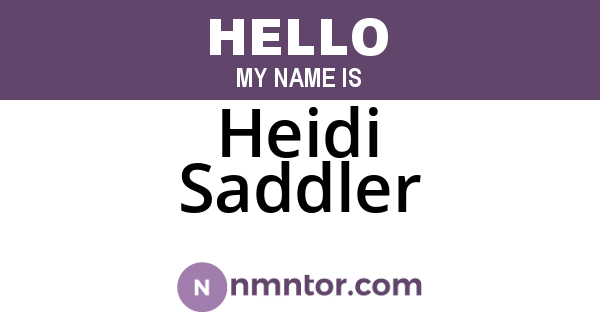 Heidi Saddler