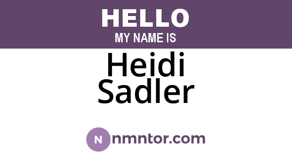 Heidi Sadler