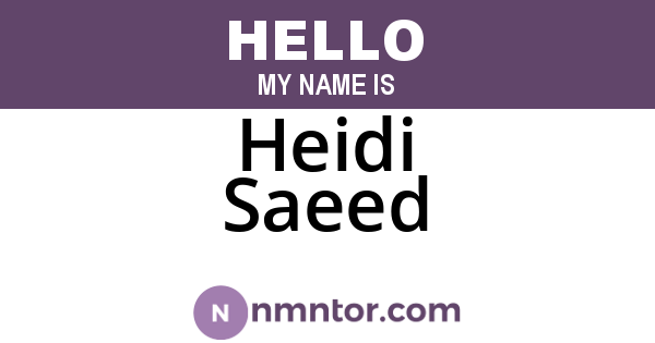 Heidi Saeed