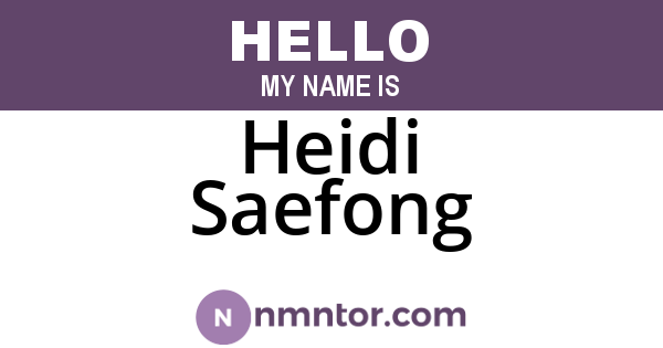 Heidi Saefong