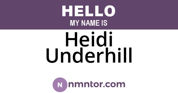Heidi Underhill