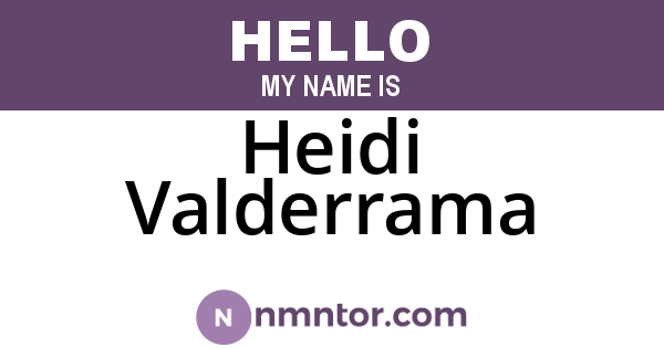 Heidi Valderrama