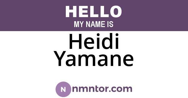 Heidi Yamane