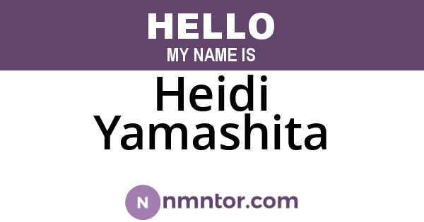 Heidi Yamashita