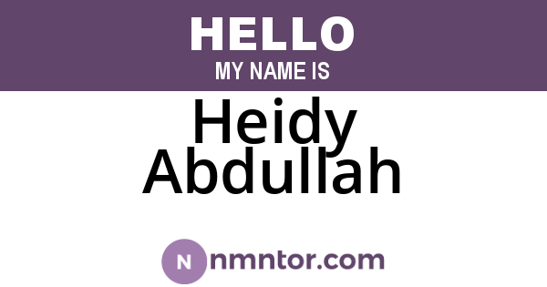 Heidy Abdullah