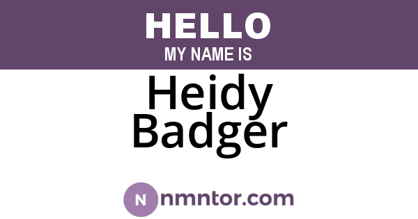 Heidy Badger