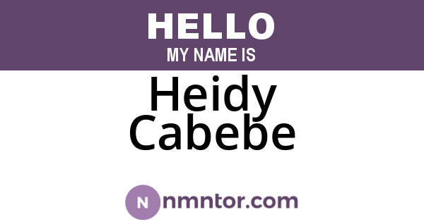 Heidy Cabebe