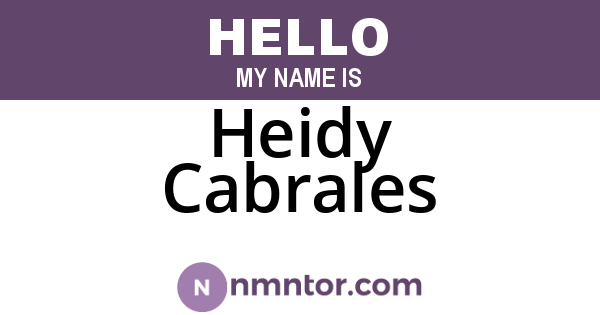 Heidy Cabrales