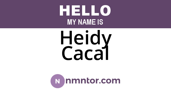 Heidy Cacal