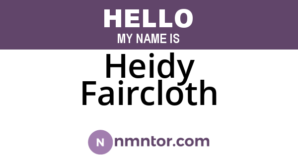 Heidy Faircloth