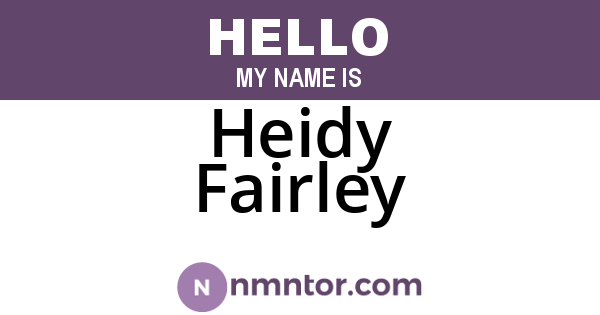 Heidy Fairley