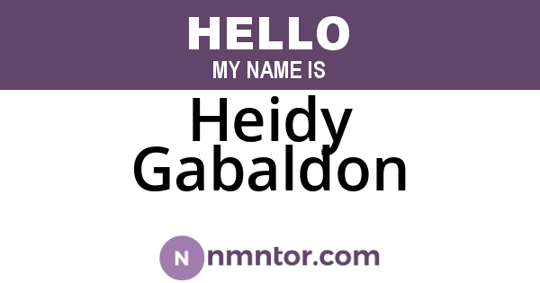 Heidy Gabaldon