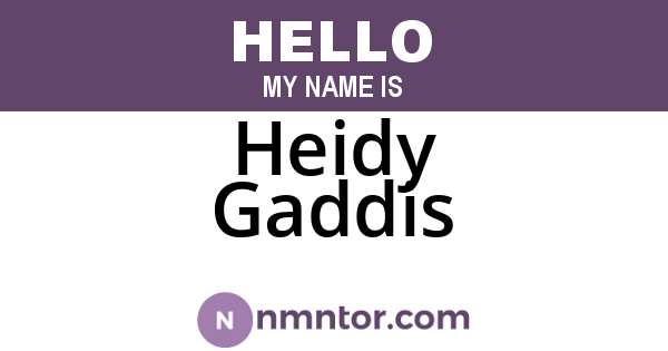 Heidy Gaddis