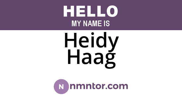 Heidy Haag